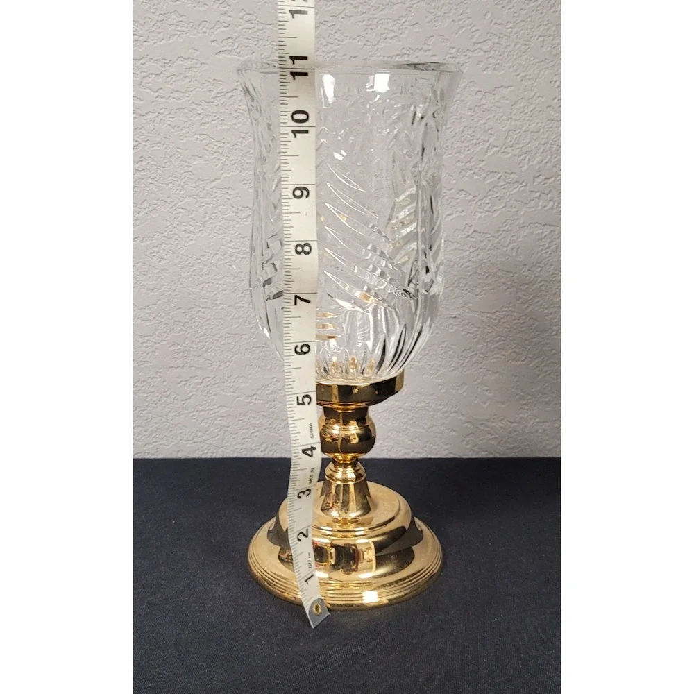 Vintage 1997 International Silver Company Crystal Tree Hurricane Lamp